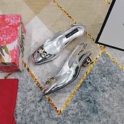 Kitlife Dolce & Gabbana Rhinestone Buckle Decorated Closed Toe Sandals Silver - 4