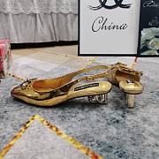 Kitlife Dolce & Gabbana Rhinestone Buckle Decorated Closed Toe Sandals Gold - 6