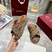 Kitlife Gucci 2025 GG Thick-soled Platform Mule Beige & Brown - 5
