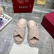 Kitlife Gucci 2025 GG Thick-soled Platform Mule Cream - 3