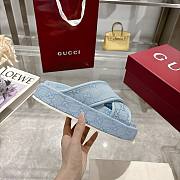 Kitlife Gucci 2025 GG Thick-soled Platform Mule Blue - 4