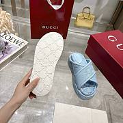 Kitlife Gucci 2025 GG Thick-soled Platform Mule Blue - 5