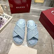 Kitlife Gucci 2025 GG Thick-soled Platform Mule Blue - 2