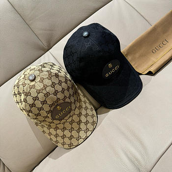 Kitlife Gucci Baseball Cap With Tiger Head in Black / Beige
