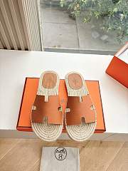 Kitlife Hermes Brown Leather Antigua Espadrille - 1