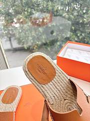Kitlife Hermes Brown Leather Antigua Espadrille - 5