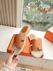 Kitlife Hermes Brown Leather Antigua Espadrille - 3