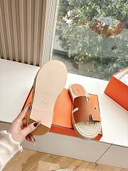 Kitlife Hermes Brown Leather Antigua Espadrille - 4