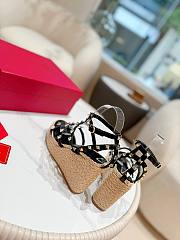 Kitlife Valentino Studded Leather Espadrille Platform Sandals Black 100mm - 5
