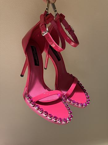 Kitlife Dolce & Gabbana Crystal Diamond Buckle High Heels Pink 100mm