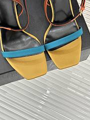Kitlife Saint Laurent Brown Yellow Muiticolor Heeled Sandals Dominique - 5