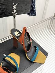 Kitlife Saint Laurent Brown Yellow Muiticolor Heeled Sandals Dominique - 3