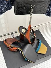 Kitlife Saint Laurent Brown Yellow Muiticolor Heeled Sandals Dominique - 2