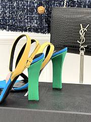 Kitlife Saint Laurent Yellow Blue Green Muiticolor Heeled Sandals Dominique - 2