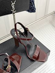 Kitlife Saint Laurent Dark Brown Muiticolor Heeled Sandals Dominique - 4