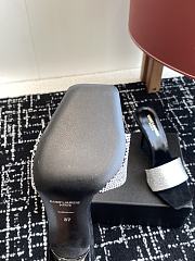 Kitlife Saint Laurent Diamond Buckle Heeled Slippers Black & Silver - 5