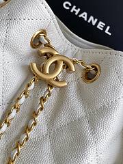 Kitlife Chanel 25C Drawstring Bucket Hobo Bag White 30×26×14cm - 5
