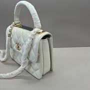Kitlife Chanel Trendy With Top Handle Bag White Gold Hardware 17x25x12cm - 2