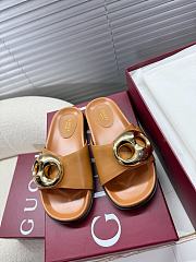 Kitlife Gucci Metal Buckle Slippers Brown  - 1
