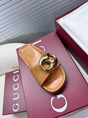 Kitlife Gucci Metal Buckle Slippers Brown  - 6
