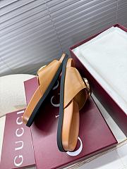 Kitlife Gucci Metal Buckle Slippers Brown  - 5