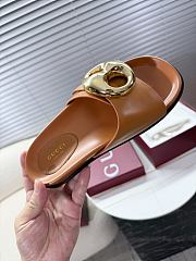 Kitlife Gucci Metal Buckle Slippers Brown  - 2