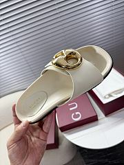 Kitlife Gucci Metal Buckle Slippers White - 6