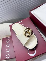 Kitlife Gucci Metal Buckle Slippers White - 3
