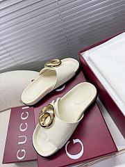 Kitlife Gucci Metal Buckle Slippers White - 5