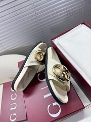 Kitlife Gucci Metal Buckle Slippers White - 2