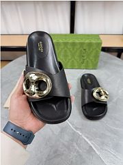 Kitlife Gucci Metal Buckle Slippers Black - 6