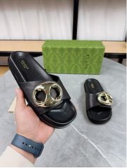 Kitlife Gucci Metal Buckle Slippers Black - 2