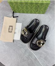 Kitlife Gucci Metal Buckle Slippers Black - 4