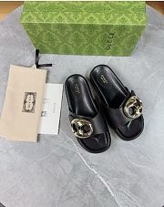 Kitlife Gucci Metal Buckle Slippers Black - 3