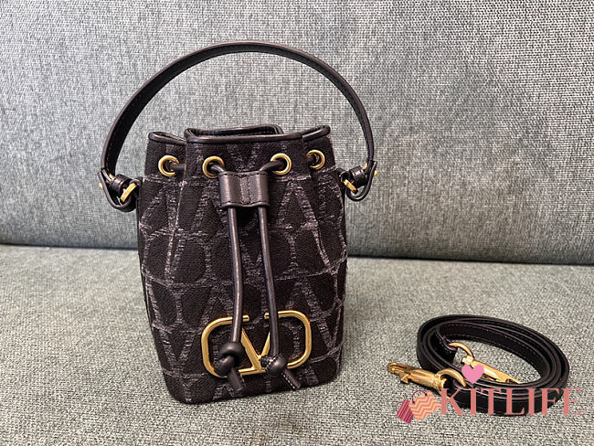 Kitlife Valentino Garavani Bucket Bag Dark Brown 12x18x10cm - 1