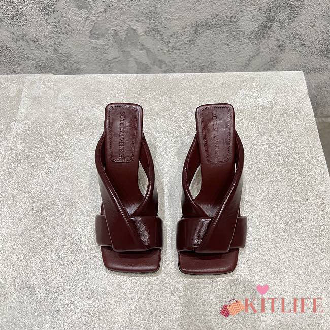 Kitlife Bottega Veneta Riva High-heeled Mules Burgundy - 1