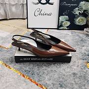Kitlife Saint Laurent Vendome Slingback Pumps Brown Patent Leather - 1