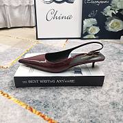 Kitlife Saint Laurent Vendome Slingback Pumps Burgundy Patent Leather  - 3