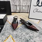 Kitlife Saint Laurent Vendome Slingback Pumps Burgundy Patent Leather  - 2