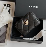Kitlife Chanel 23S Heart Enamel Buckle Black Gold Coin Purse 8.5x11x4.5cm - 1