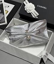 Kitlife Chanel 25S Pearl Chain Clutch Evening Bag Silver 14x24x5cm - 1