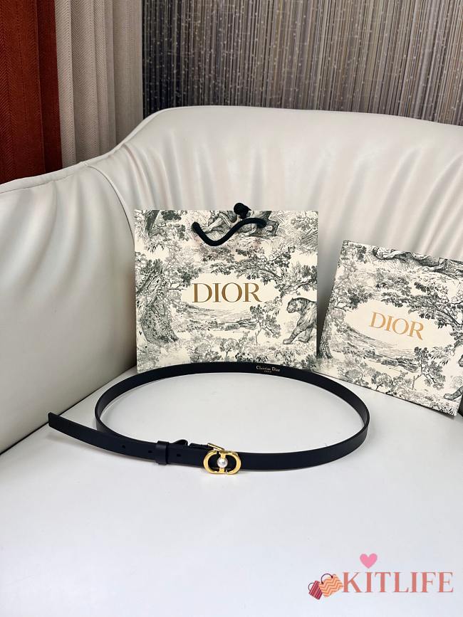 Kitlife Dior 30 Montaigne Jolie Belt Black Smooth Calfskin 1.5cm - 1