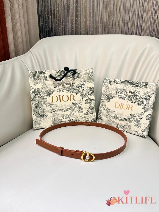 Kitlife Dior 30 Montaigne Jolie Belt Brown Smooth Calfskin 1.5cm - 1