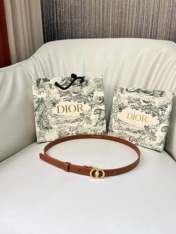 Kitlife Dior 30 Montaigne Jolie Belt Brown Smooth Calfskin 1.5cm