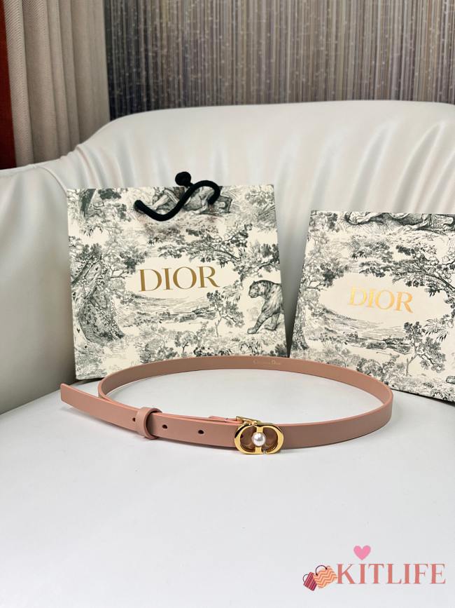 Kitlife Dior 30 Montaigne Jolie Belt Beige Smooth Calfskin 1.5cm - 1
