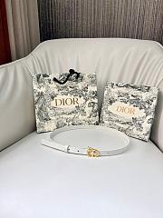 Kitlife Dior 30 Montaigne Jolie Belt White Smooth Calfskin 1.5cm - 1