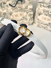 Kitlife Dior 30 Montaigne Jolie Belt White Smooth Calfskin 1.5cm - 3