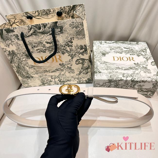 Kitlife Dior Lucky 30 Montaigne Star Belt White 2cm - 1