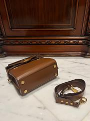 Kitlife Balmain Bbuzz 23 Calfskin Leather Shoulder Bag Brown 23x20x11cm - 6
