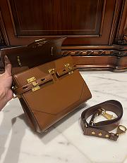 Kitlife Balmain Bbuzz 23 Calfskin Leather Shoulder Bag Brown 23x20x11cm - 4